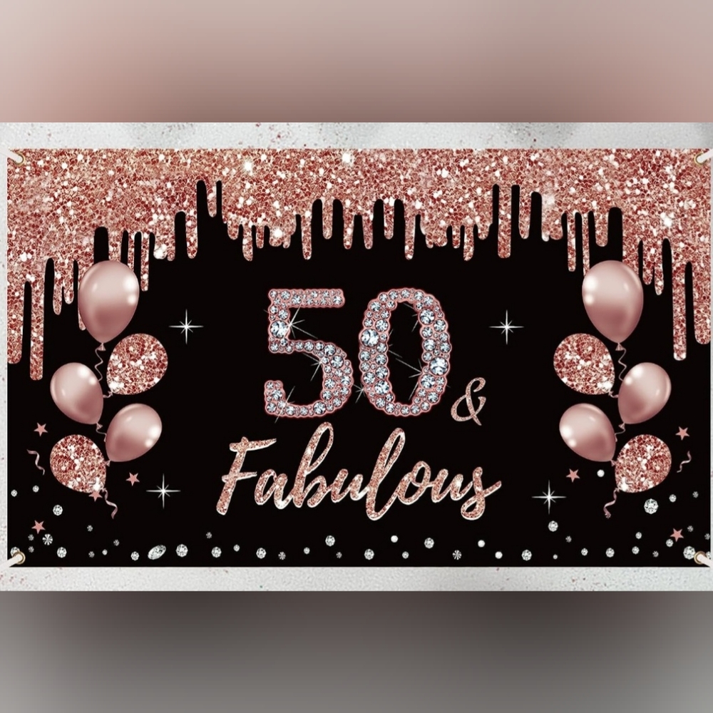 Bundle 50th birthday decorations rose gold